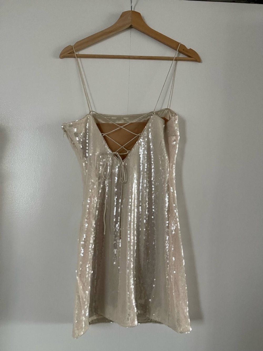 cinq à sept Sequin Slip Dress in Alabaster - Picture 2 of 4